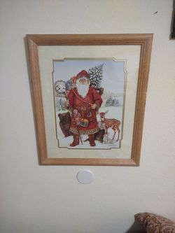 Nadine Harper Framed Matted Santa Claus Print 18x22