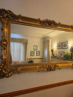 Large Ornate Gold Framed Wall Mirror