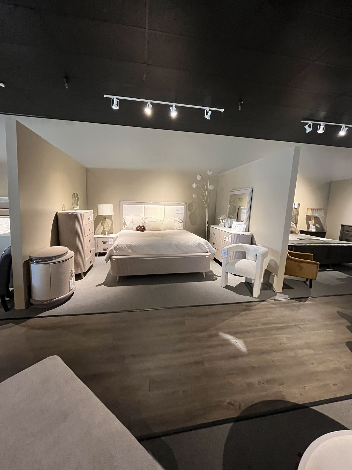 King Bed, Dresser, Mirror And Nightstand