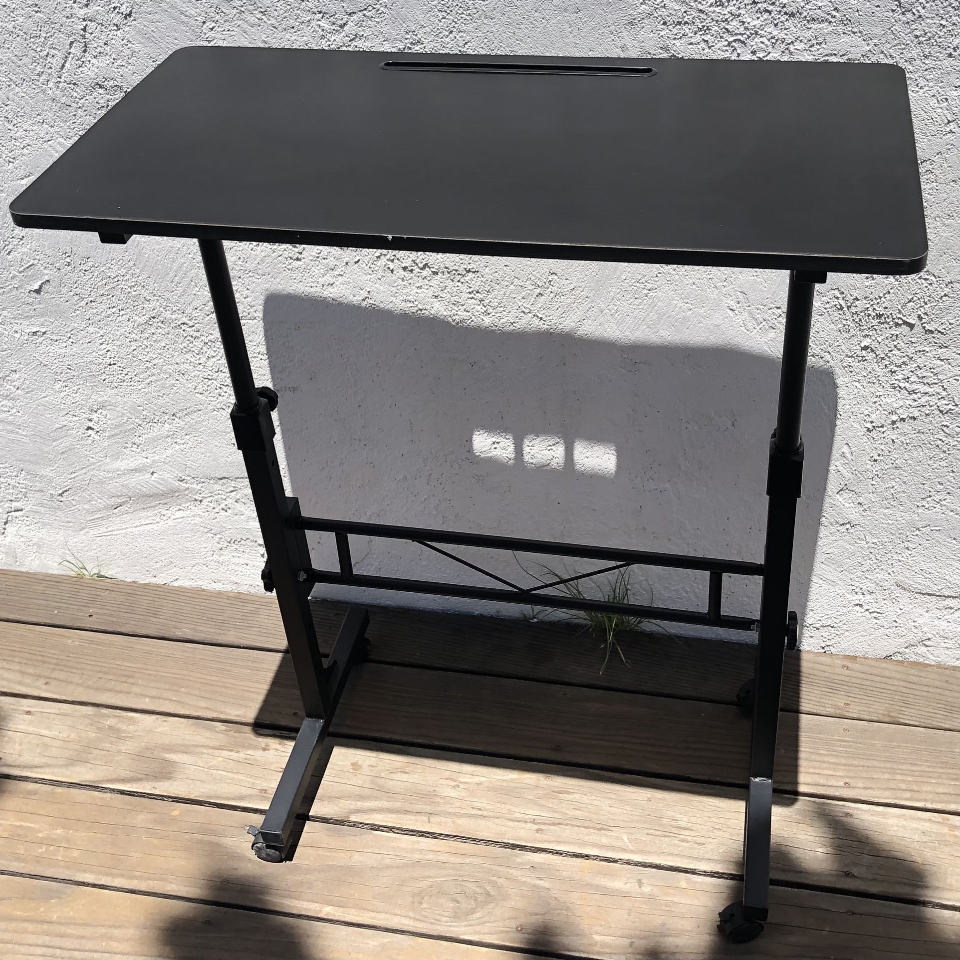 Portable Standing Desk on Wheels Adjustable Height (Silver Lake)