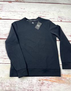 Under Armour Unstoppable Fleece Crew Men’s Small grid texture active top shirt