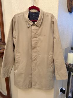 Obey Men Beige Lightweight Coat Size Large