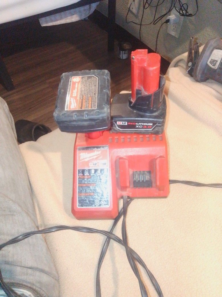 Milwaukee Charger And 2 Batteries