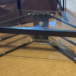 Black Metal and glass TV stand