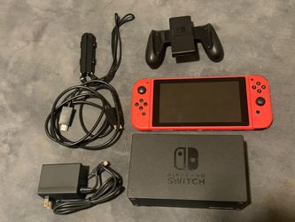 Nintendo Switch Console Red Joy-Con Full Bundle