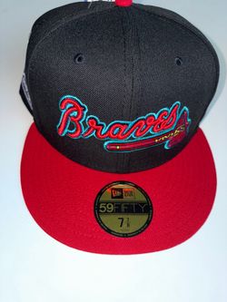 Atlanta Braves New Era 59FIFTY Fitted Cap Black/Red 7 7/8 Spring Patch
