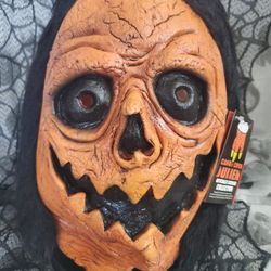 Candy Corn Movie Julien Mask Orange Jack O Lantern Face Horror Character W/ Hair by Trick or Treat Studios new
