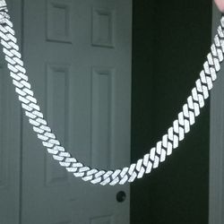 Rhinestone Stainless Steel cuban link 22 inches