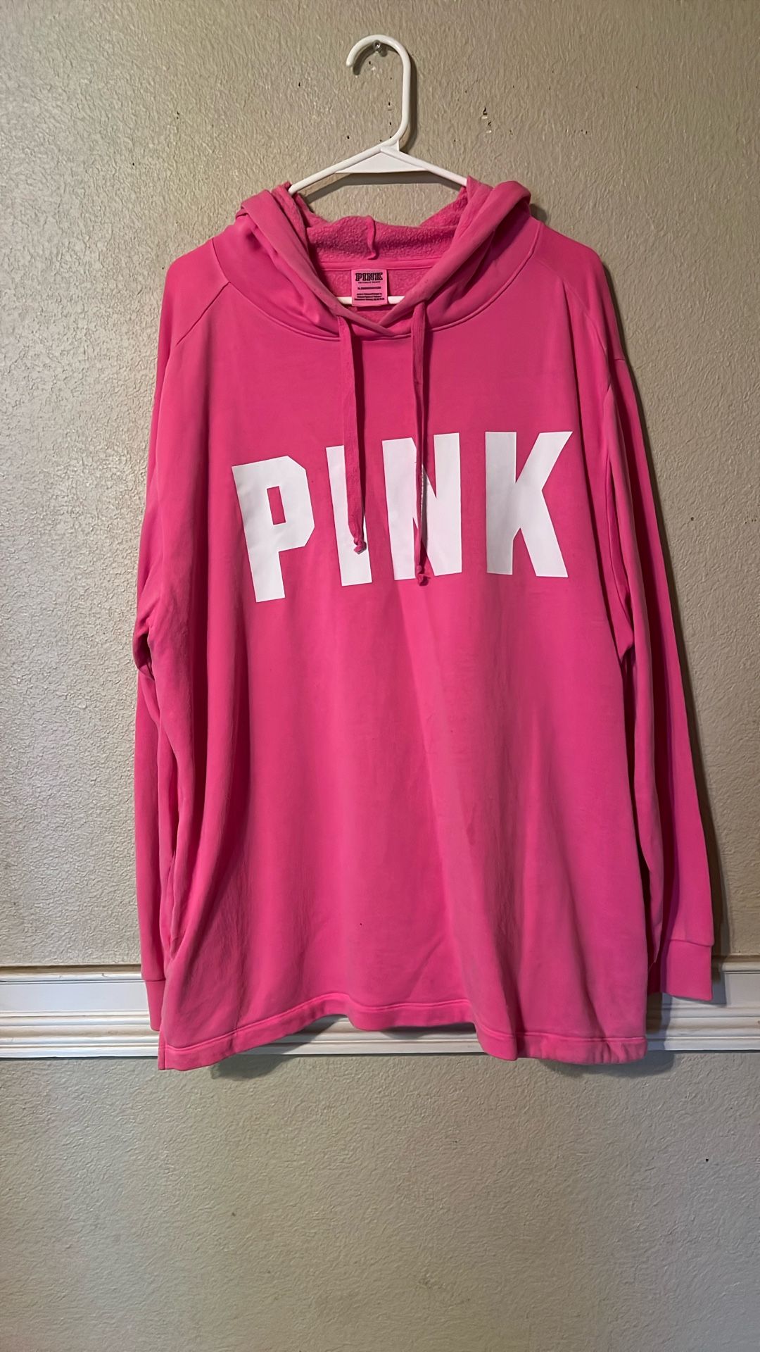 Victoria Secret Pink Hot Pink Hoodie With Pockets