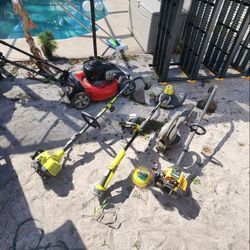 Working Lawnmower And Weed Eaters