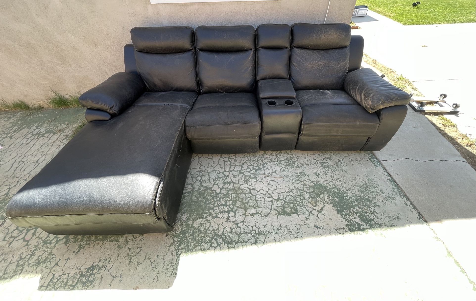 Sofa, Black Leather