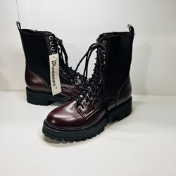 No Boundaries Knit Combat Boot- Women’s Size 6- Burgundy
