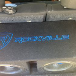 Brand New Rockville Subwoofers 2 12 Inch 2400 Watts With 800 Wat Skar Audio Amplifier 
