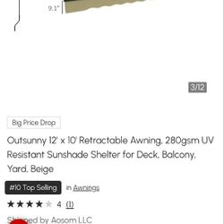 12'x10' retractable Awning