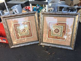 Two 33 x 33 framed artwork