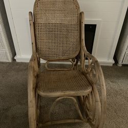 Tan Wicker Rocking Chair 