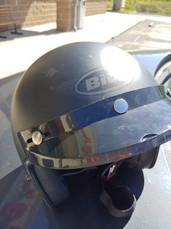 Matte Black Motorcycle Helmet S. Custom BILT DOT Open Face Scooter