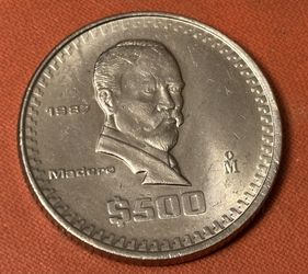 500 pesos 1987. Vintage coin of Mexico