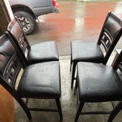 4 Counter-Height Chairs – Solid Wood