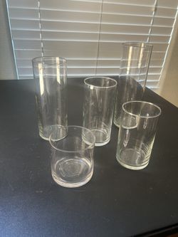 48 Glass Vases Various Sizes