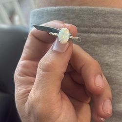 Sterling Silver Oval Opal Ring