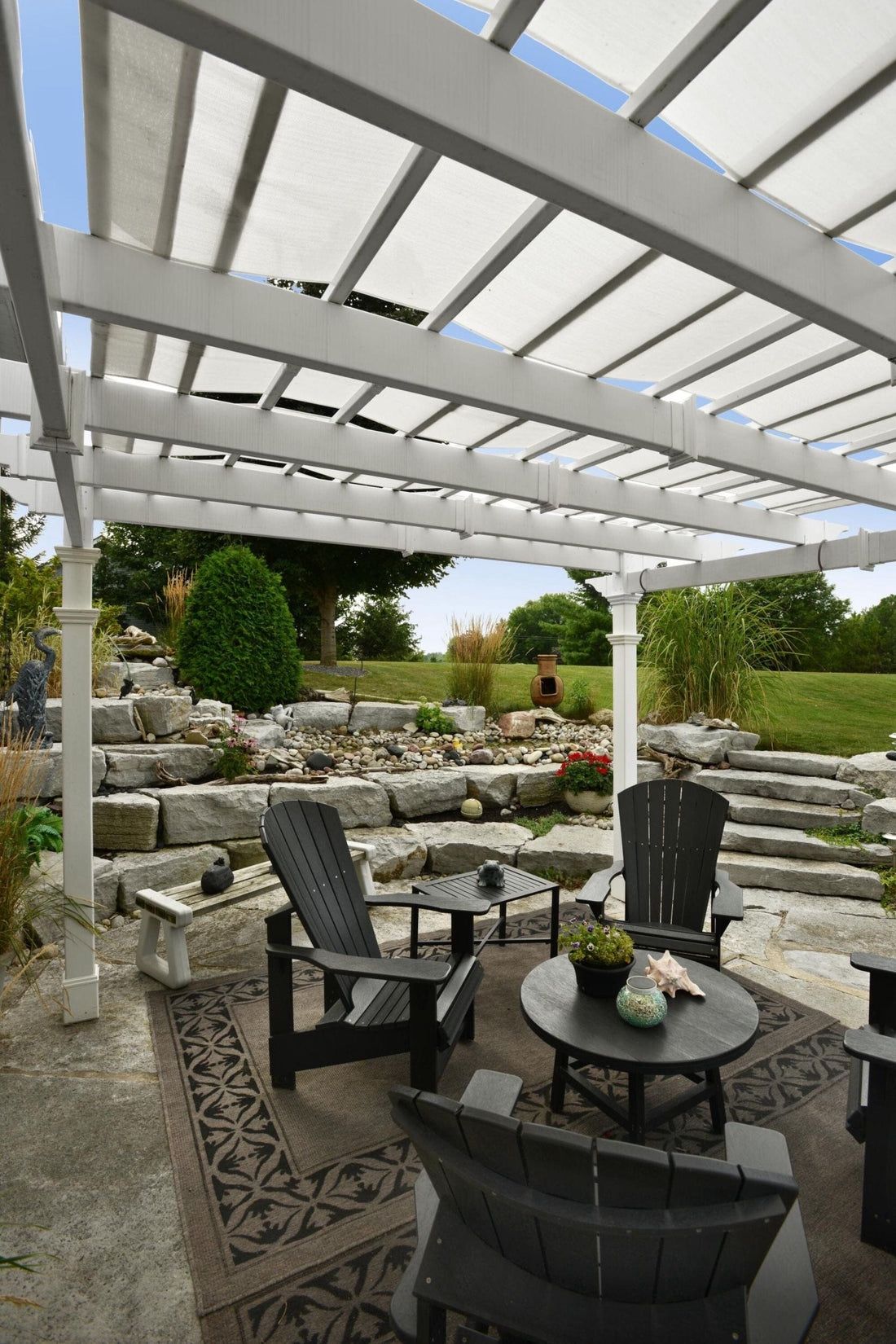 12x12 Pergola, White Vinyl With Lumber Kit And Optional Canopy
