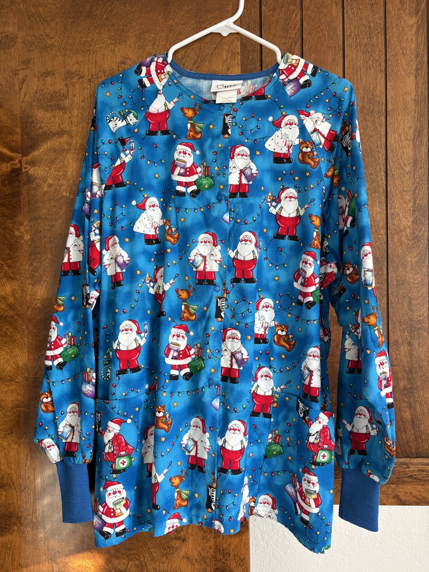 2 Christmas Nursing Scrub Jackets XL