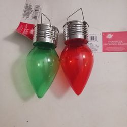Christmas Light Jumbo Indoor Outdoor Solar Hanging Decoration Green & Red (2)