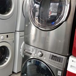 Stainless Steel  Washer And Gas Dryer Set For $745 With 60 Day Warranty 