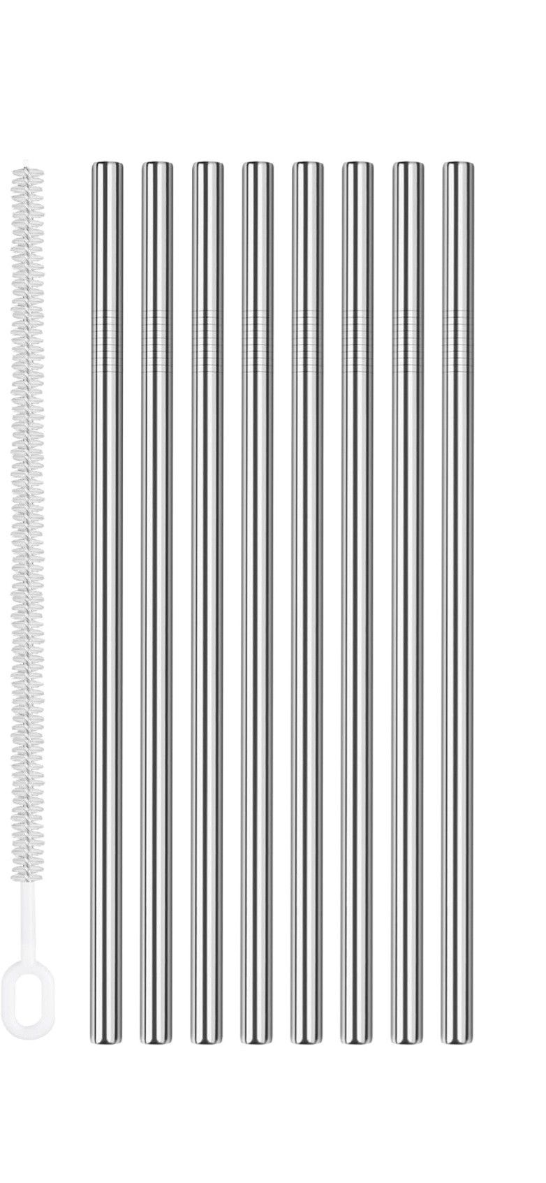 Tomorotec 8-Pack Stainless Steel Straws Fit for 40oz Stanley Tumblers, 12" Metal