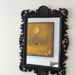 Vintage Black Frame Small Fancy Mirror