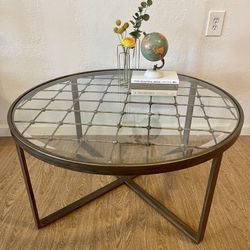 Brushed / Antique Gold Coffee Table and Side / End Table Set 