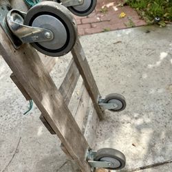 Strong Wood Caddy Dolly With Heavy Duty  Lockable Wheels for Moving Heavy Item Size Length 30", Width 18"