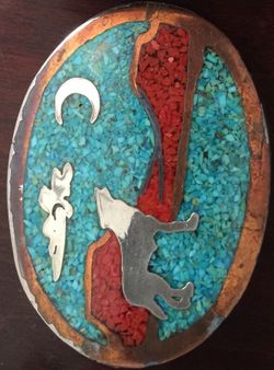 Turquoise belt buckle very nice