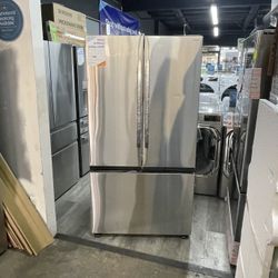 Samsung - 27 cu. ft. French Door Counter Depth Smart Refrigerator with Dual Auto Ice Maker - Fingerprint Resistant Stainless Steel