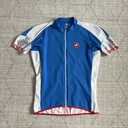 Castelli Women’s Blue/White Athletic Biking Cycling Zip Up Shirt Jersey
