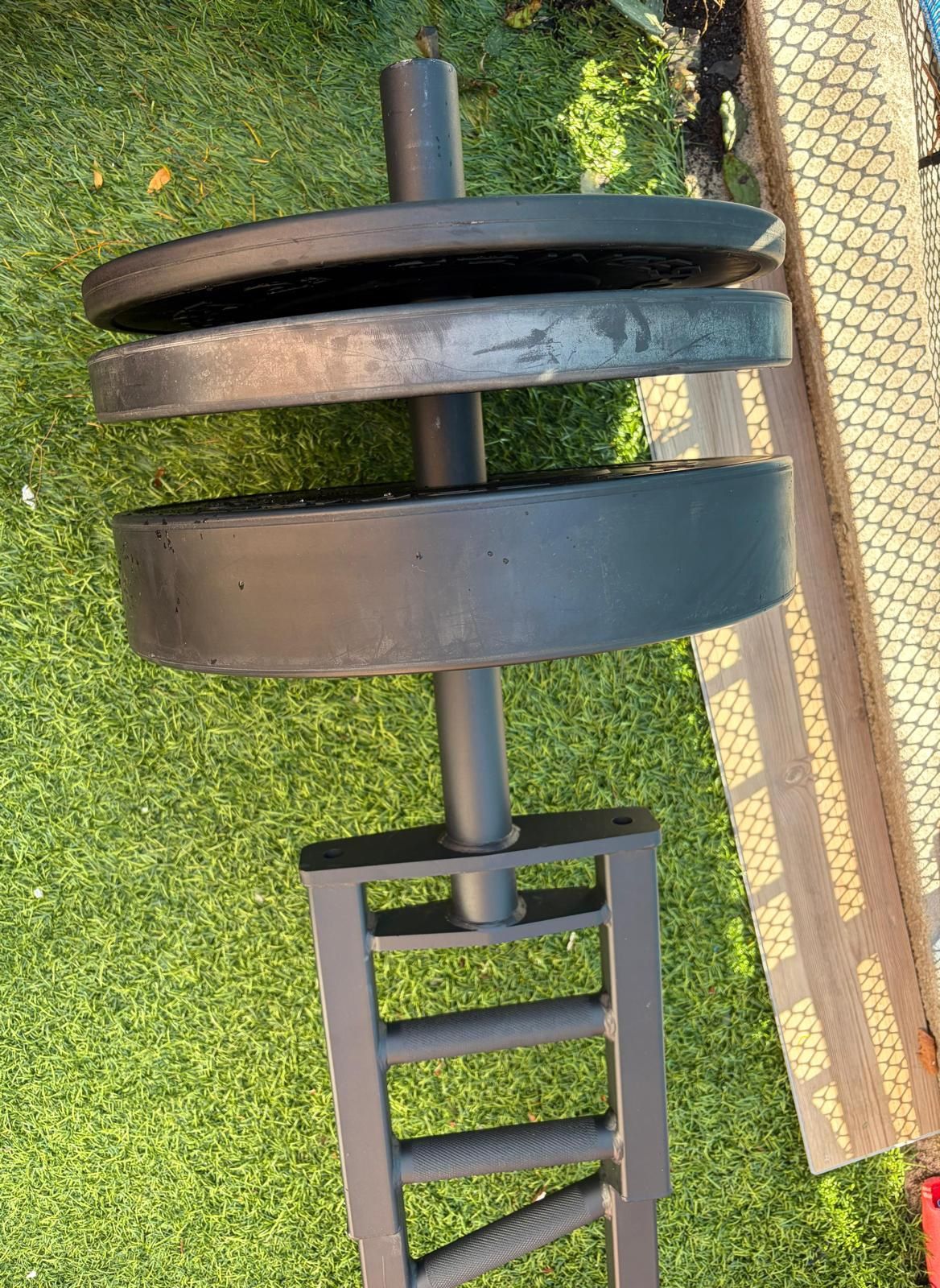 I'M SELLING THE COMPLETE SET, consisting of 6 weights (255 lbs, 225 lbs, and 2 x 10 lbs), plus the bar. This set is for sale at a professional store f