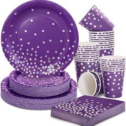 200pc Paper Party Dinnerware Set
