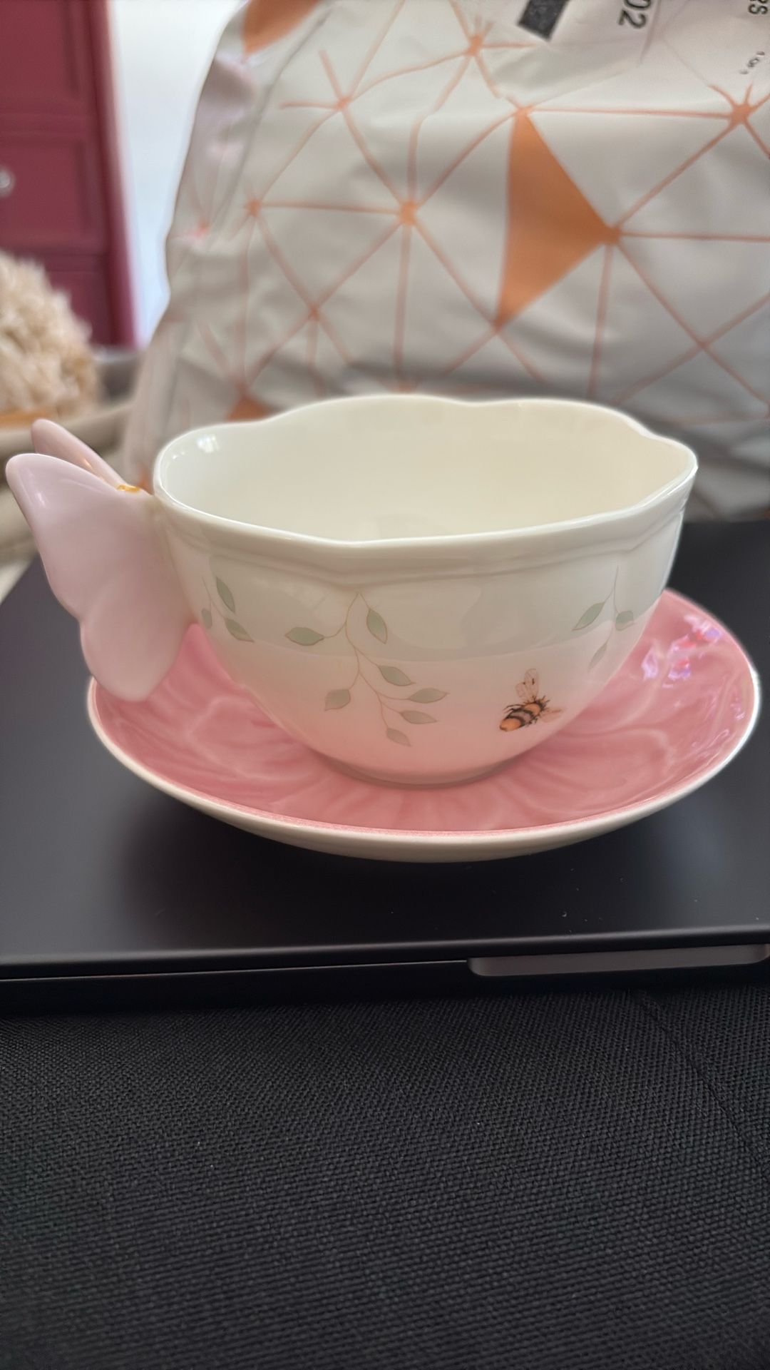 Lenox china butterfly tea cup & saucer