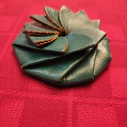 Vintage Leather Pinwheel Coin Purse