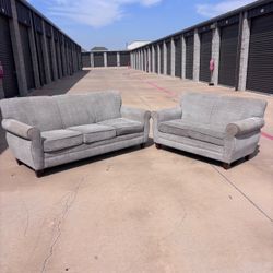 Gray Couch and Loveseat. Delivery Available.