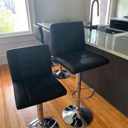 Brand New! Black Modern Bar Stools with adjustable seat height.$55 each