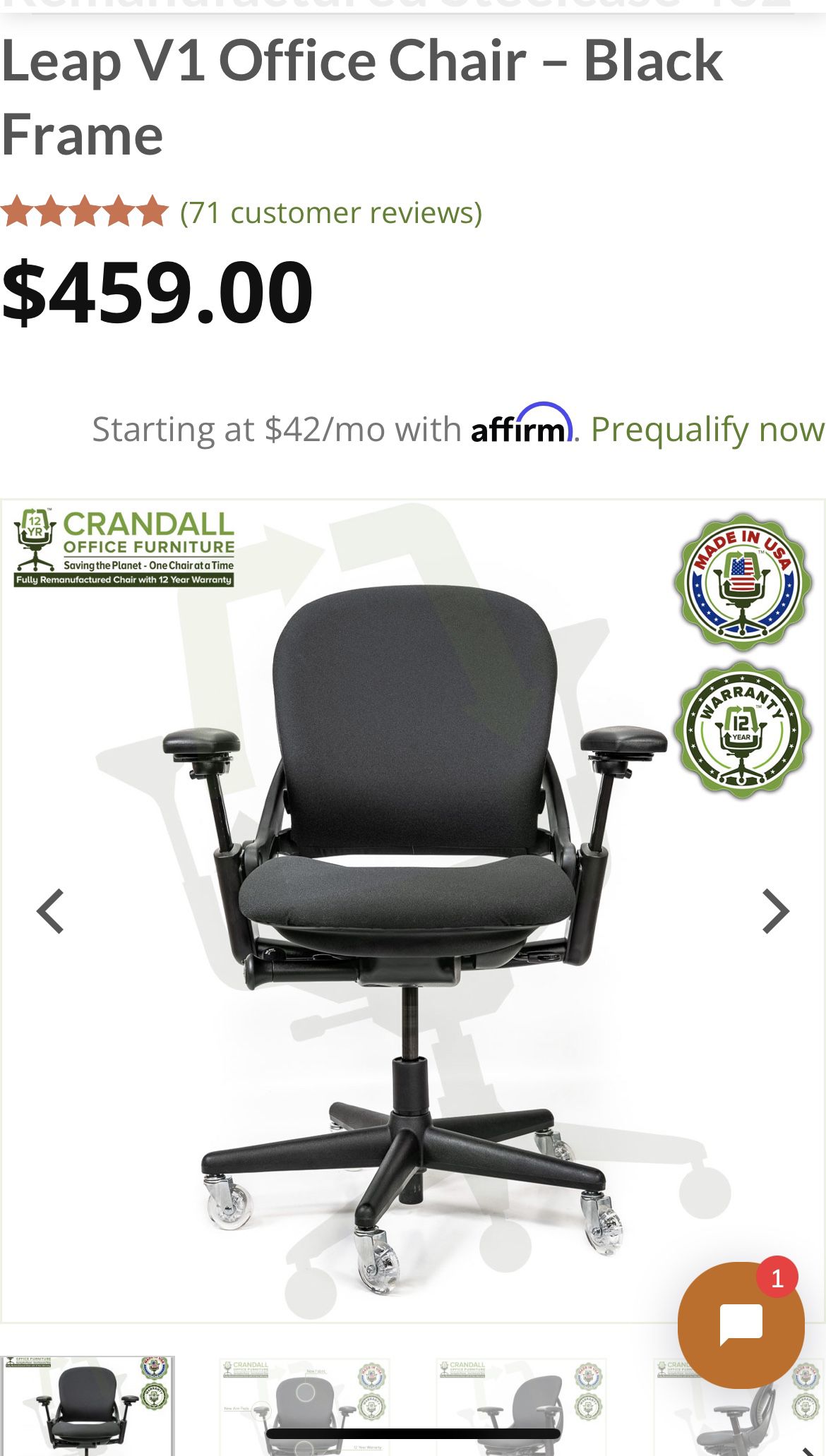Steelcase Office Chair / LEAP Desk Chair - Black for Sale in Alexandria, VA  - OfferUp