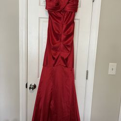 Red Mermaid Prom Gown