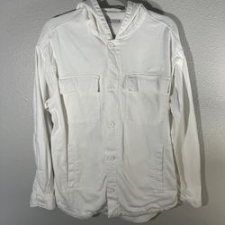 Zara Button Up Shacket with Hood - Sz S-M