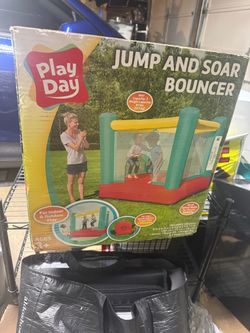 NEW Play Day Jump & Soar Inflatable Bouncer w/ Blower – Unopened