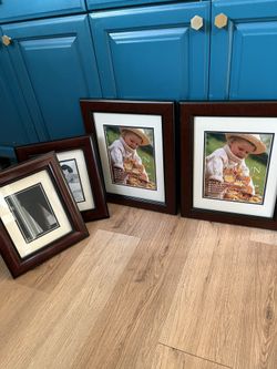 Elegant Dark Wood Picture Frames – Set of 4