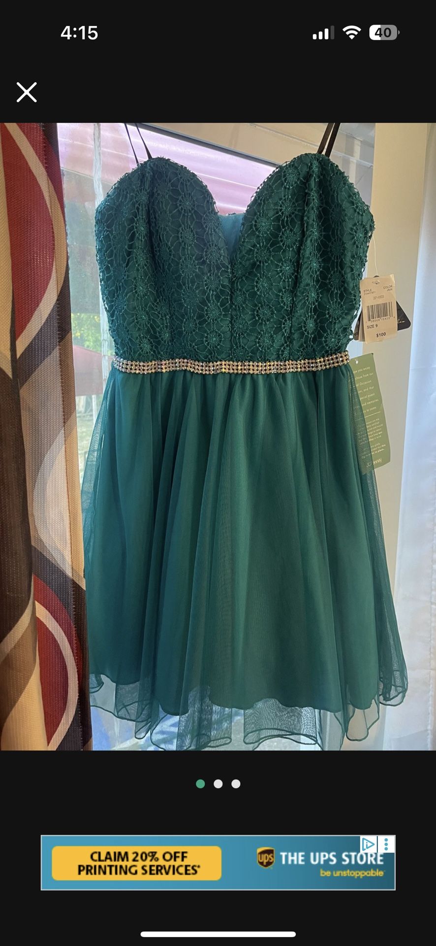Color Jade Dress Size 9