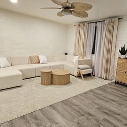 Beige Lounge Sofa Sectional 