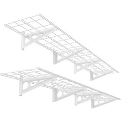 FLEXIMOUNTS 12-inch-by-72-inch Wall Shelf Garage Storage Rack Wall Mounted Floating Shelves,1x6ft ,white, 2-Pack
